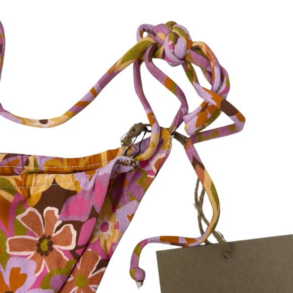 Stone Fox Swim River Bikini Bottom In Retro Pop Adjustable Side Tie Thong Size M - Picture 7 of 14